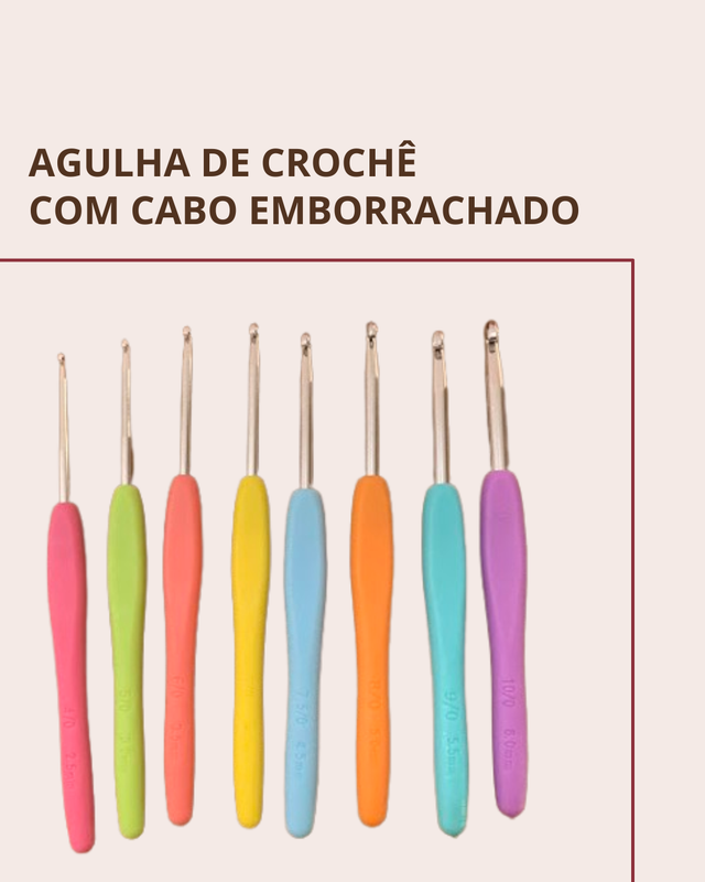 Agulha de Crochê  com Cabo Emborrachado