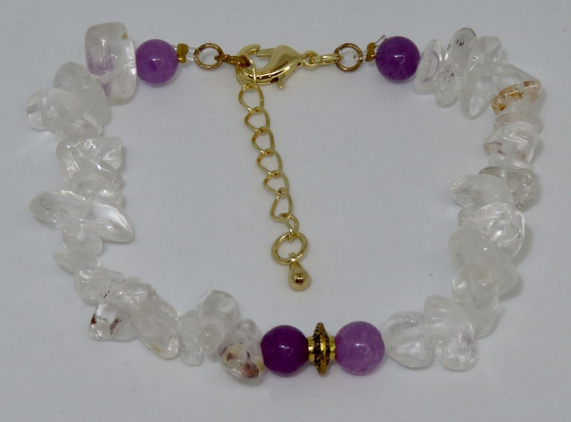 Bracelet en Cristal de roche avec fermoir