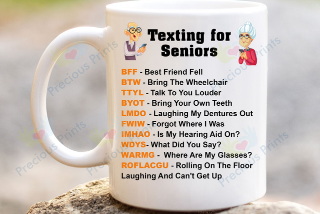 Texting For Seniors Mug