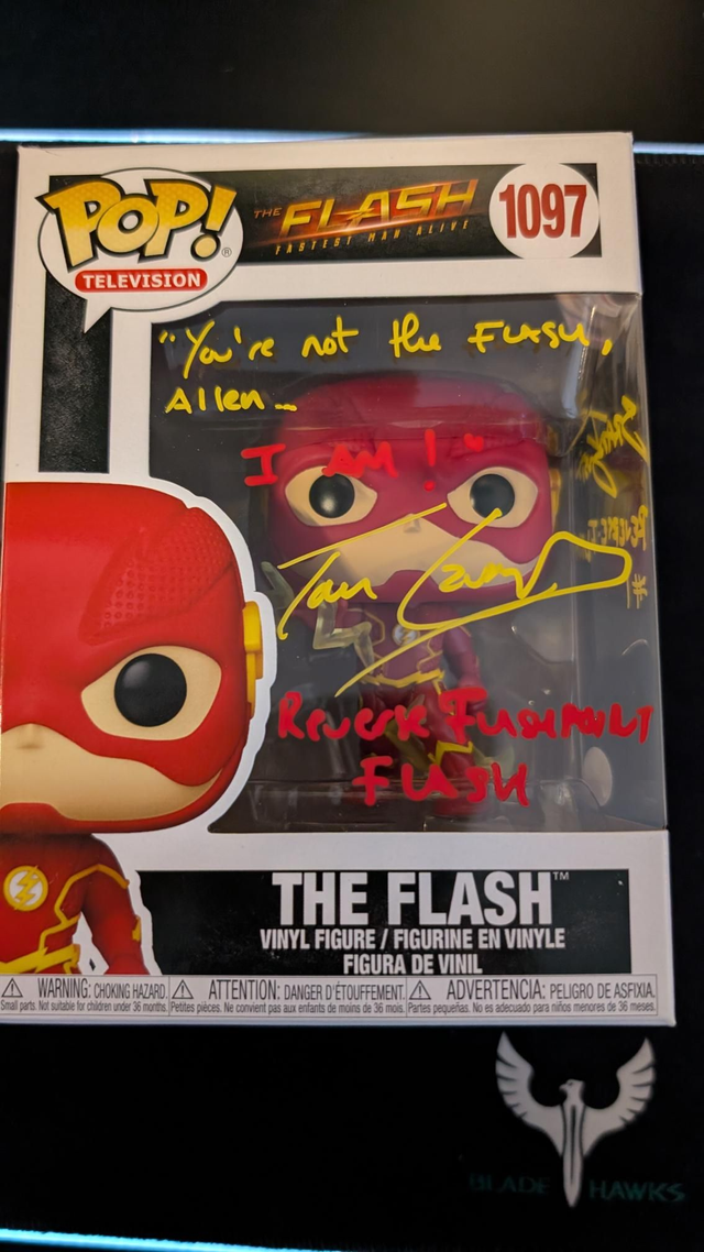 Funko Pop DC The Flash 1097 Signed By Grant Gustin and Tom Cavanagh with JSA COA 