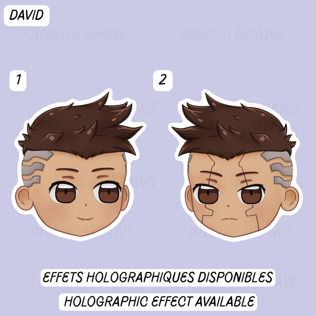 Sticker visage mignon Cyberpunk | David
