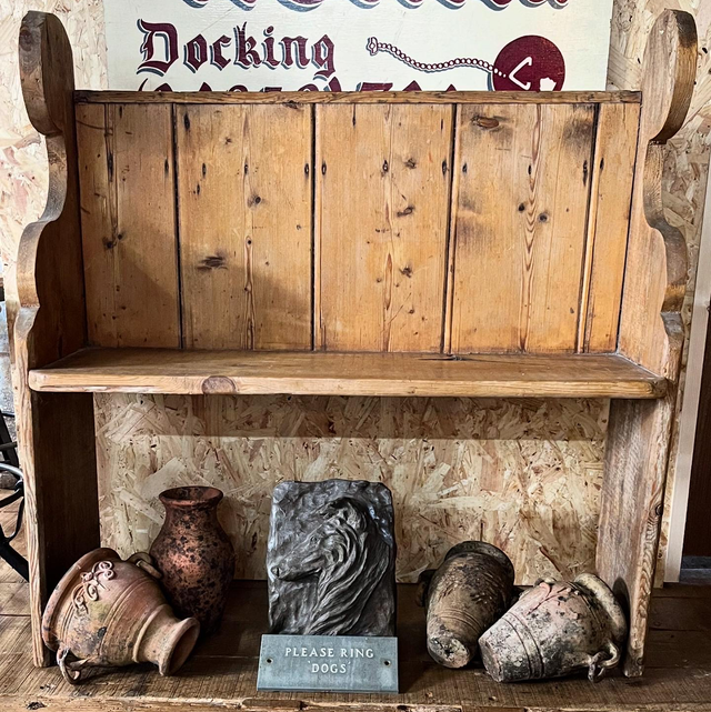 19th Century English Pine Small Church/ Chapel Pew