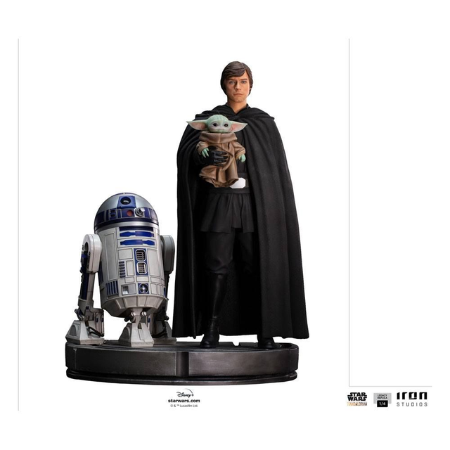 Star Wars Luke Skywalker R2-D2 And Grogu Statue