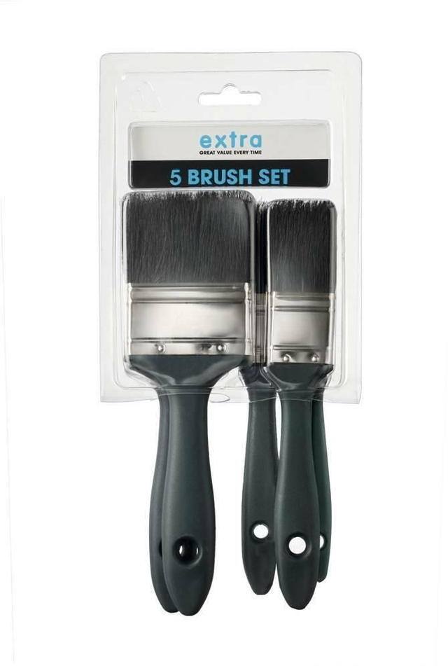 EXTRA 5 Pk Paint Brushes Natural bristle EMULATION GLOSS varnish BRUSH