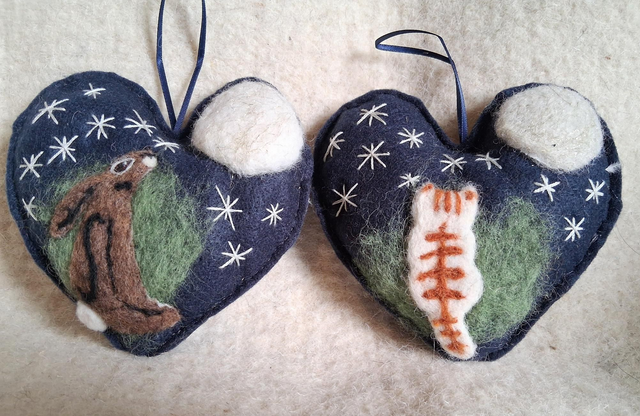 Needle Felt Night Sky Lavender Bags