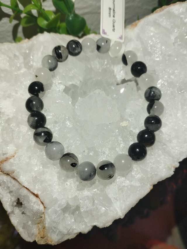 Bracelet Quartz Tourmaline 8mm