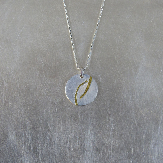 Anhänger Silber rund mit Gold 900/- aufgeschweißt