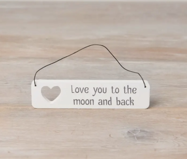 Love you to the moon and back wooden sign 