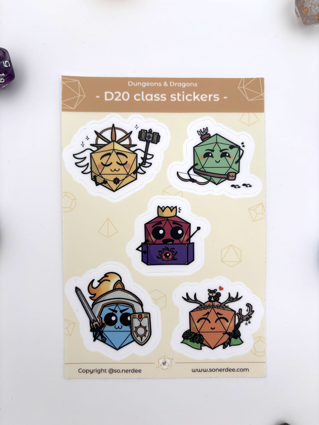 D20 Stickers sheet - Yellow version 
