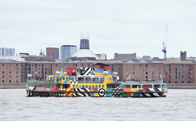 Ferry at the Cathedral Watercolour - Print