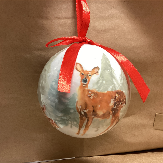 Christmas Decorations - Traditional Bauble Winter Stag 
