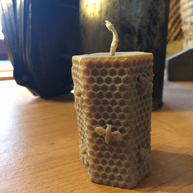 Bougies cire d'abeille (alvéoles + abeilles) 