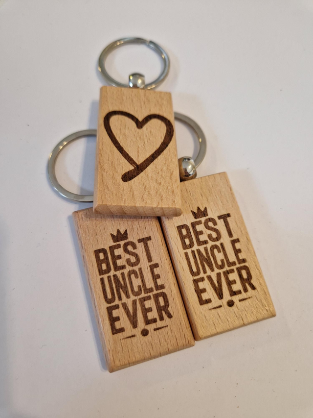 Premium Beech Best Uncle Keyring