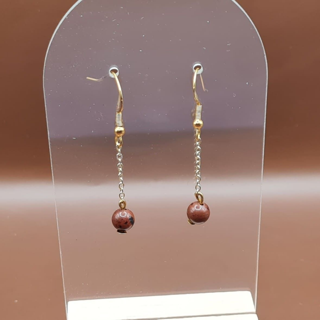 Crochets Obsidienne acajou