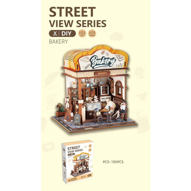 Street Bakery Modelo Em Madeira Puzzle 185 Peças Roymart