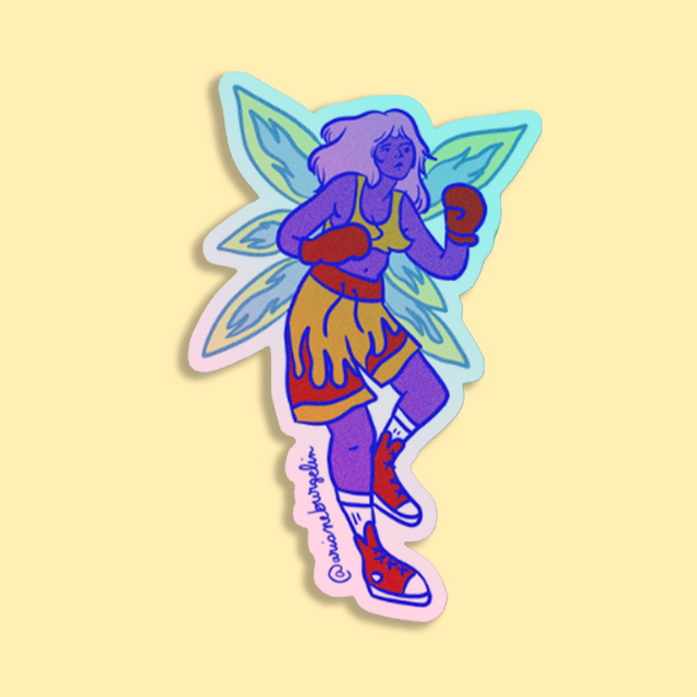 sticker fée badasse 