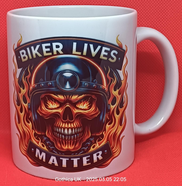 Custom Printed Biker Lives Matter Mug.