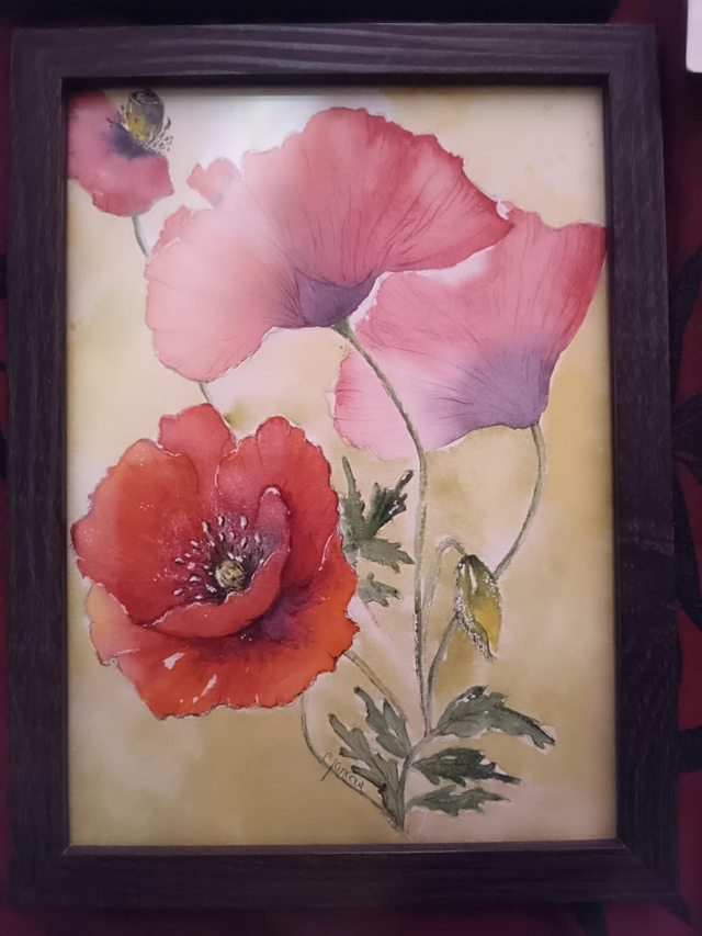 Tableau Aquarelle les coquelicots 