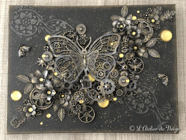 Tableau Papillons Dark and Gold