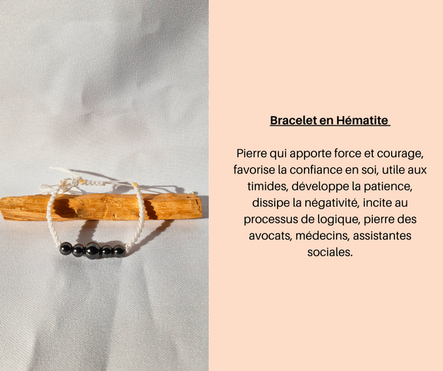 42- Bracelet  Hématite- Fils Réglable