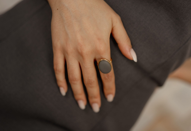 Ring with Polymer Clay ~ Mirrow