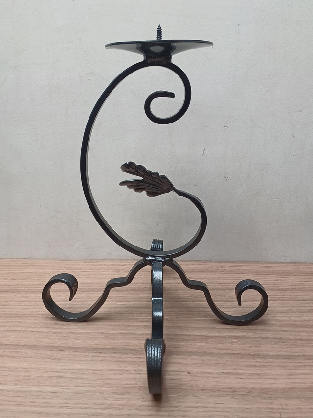 Steel Scroll Candle Holder