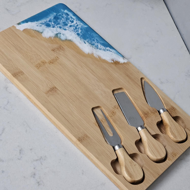 Bamboo Cheese Board with Knife Set.