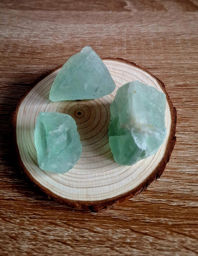Fluorite raw pieces x 3
