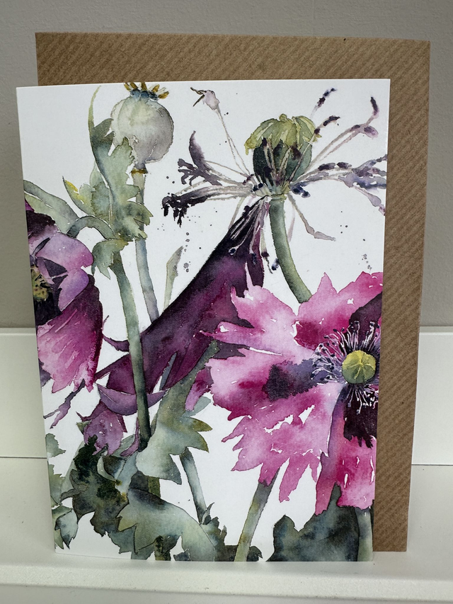 Pink Floral Greetings Card
