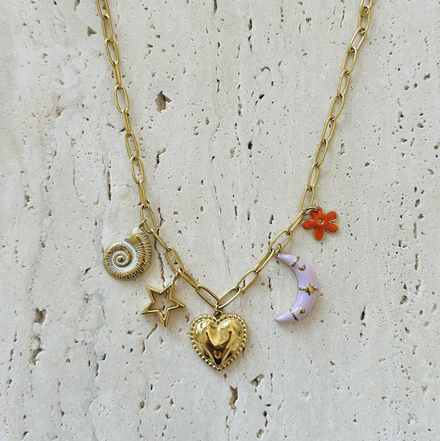 Ketting hart en maan 