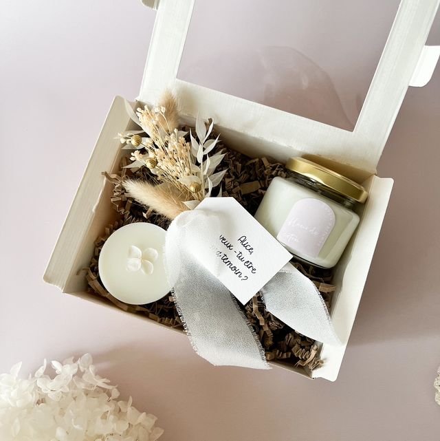Coffret Découverte – Bougie Parfumée, Fondant &amp; Fleurs Séchées
