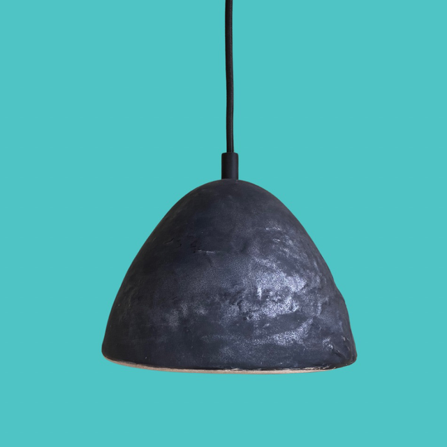 Abat-jour noir aux reflets argents