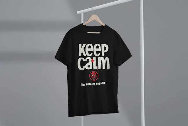 Keep Calm And Aim For The Head, Zombie Survival Tips. Bleiben Sie ruhig und zielen Sie auf den Kopf, Zombie-Überlebenstipps
