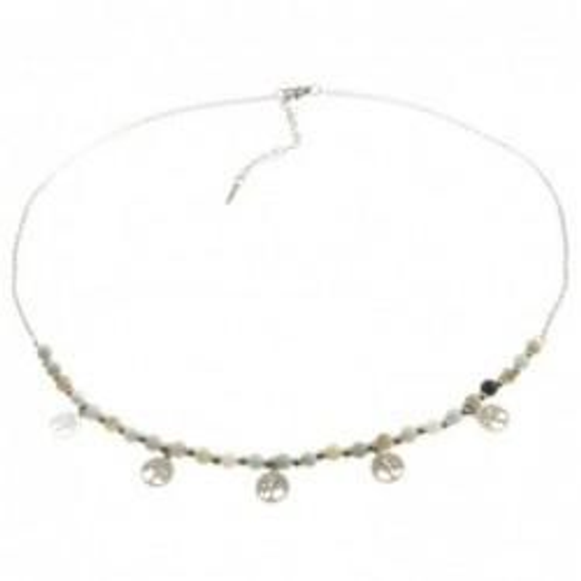 Collana donna con pietre naturali bijoux e charms ad albero della vita 