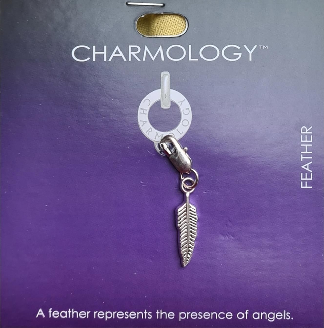 Charmology charm Feather silver lobster claw clasp