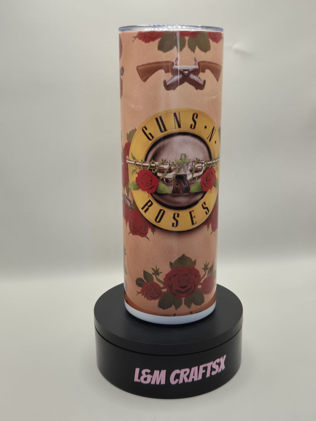 Guns &amp; Roses themed 20 oz tumbler