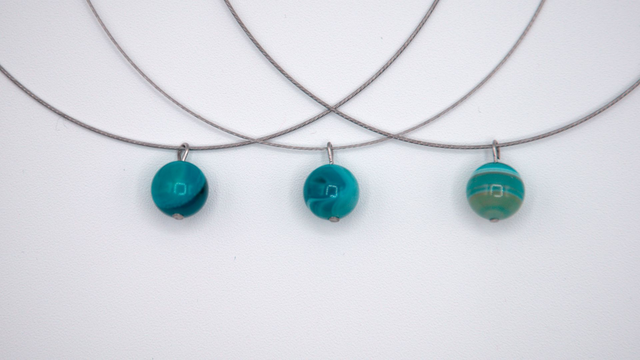 Collier pendentif agate bleue