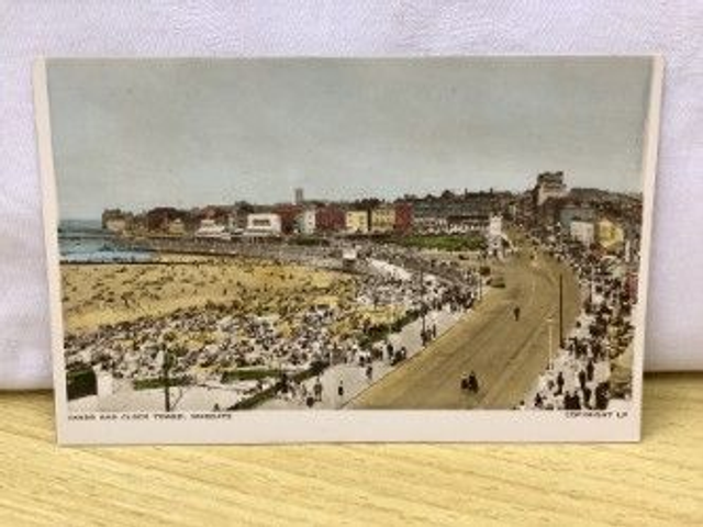 Margate, Sands and Clock Tower, Kent, A.H. & S. "Paragon" Series, Margate, postcard. Our Ref No. R131 £2.25