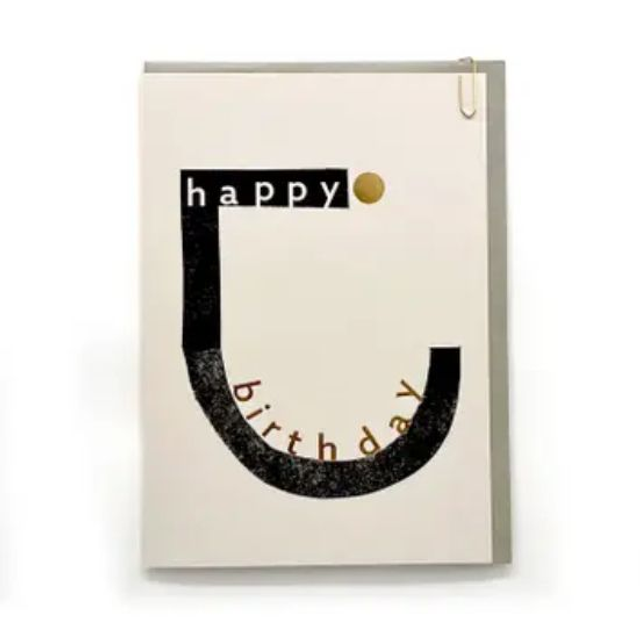 Happy birthday monotone card