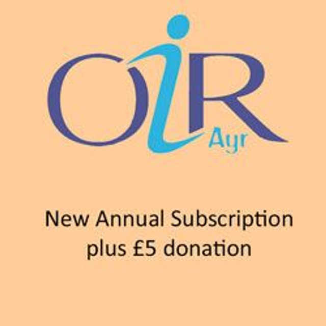 New membership subscription plus £5 donation