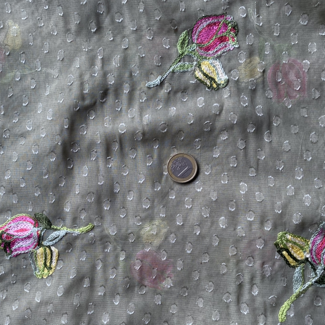 Rosé kaki (Voile de poly brodée)