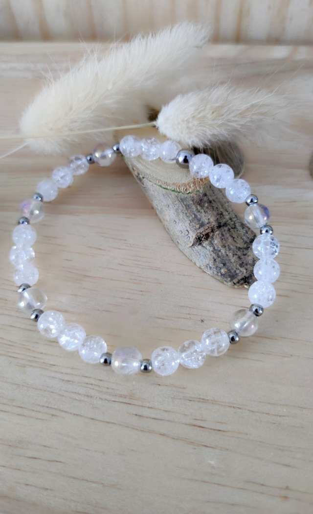 Bracelet "Révélateur et Amplificateur" Cristal de roche craquelé