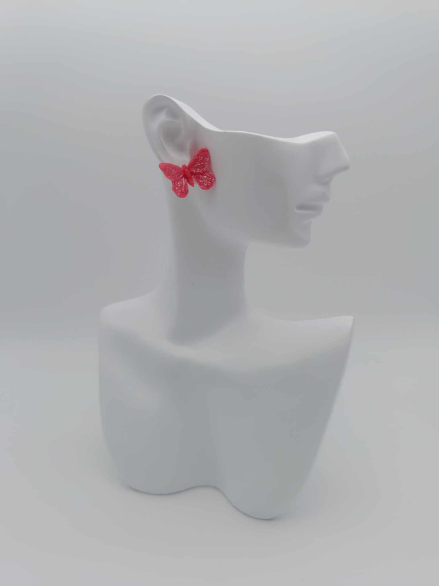 Puces d&#039;oreilles en porcelaine froide Papillon