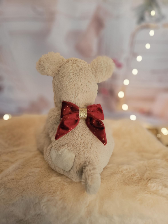 Barrette grand noeud rouge et doré 🎅🎄