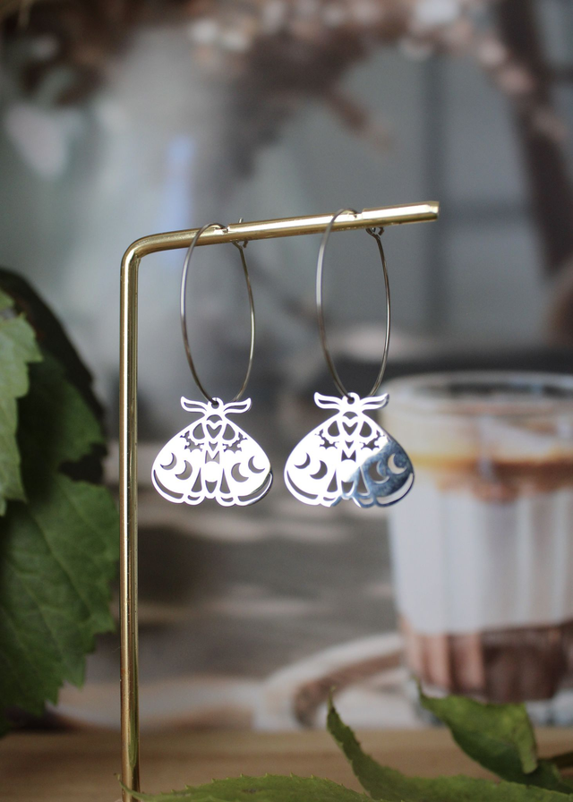 Boucles d’oreilles papillons de nuit 
