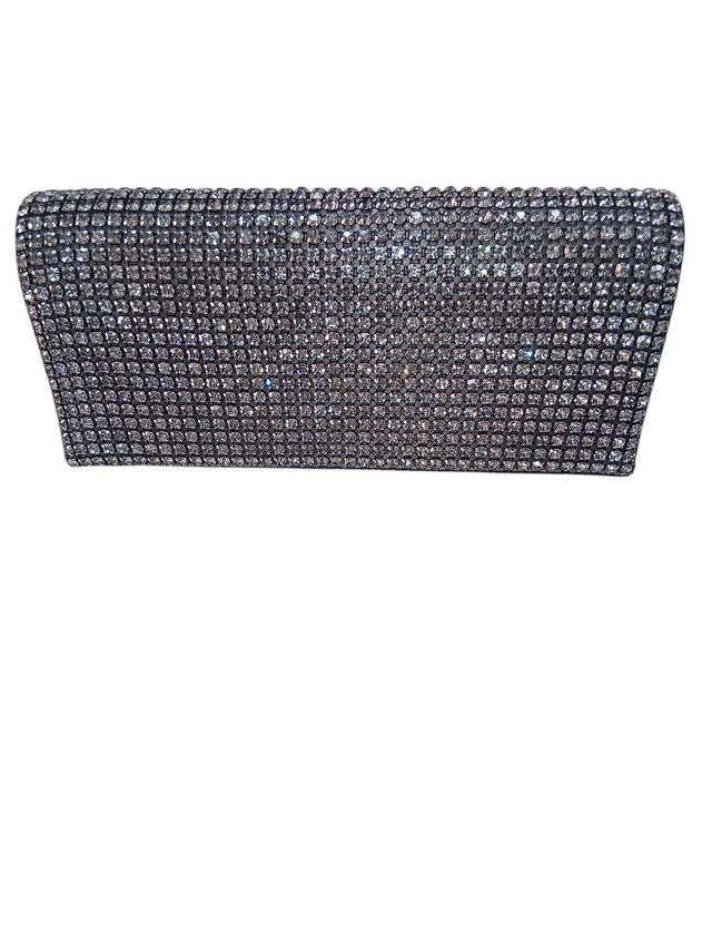 pochette da cerimonia strass argento