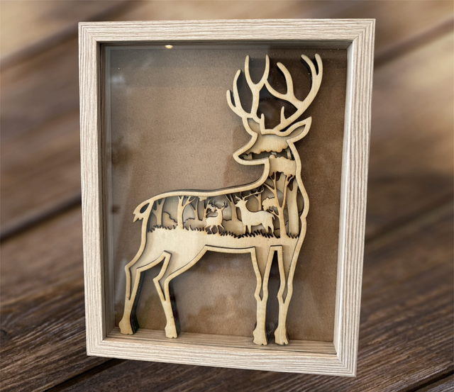 Cadre cerf 3D 