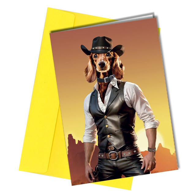 #168d Dachshund Dog Card