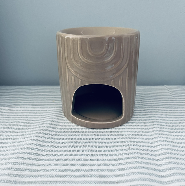 Brûle-parfum | Beige rayures et ponts 