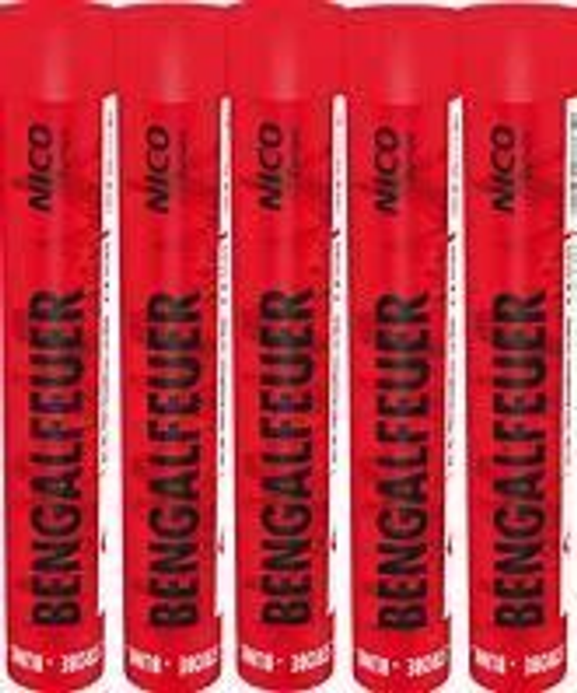 Bengalfeuer, rot blink, strobe, 5er Schachtel, KAT F1